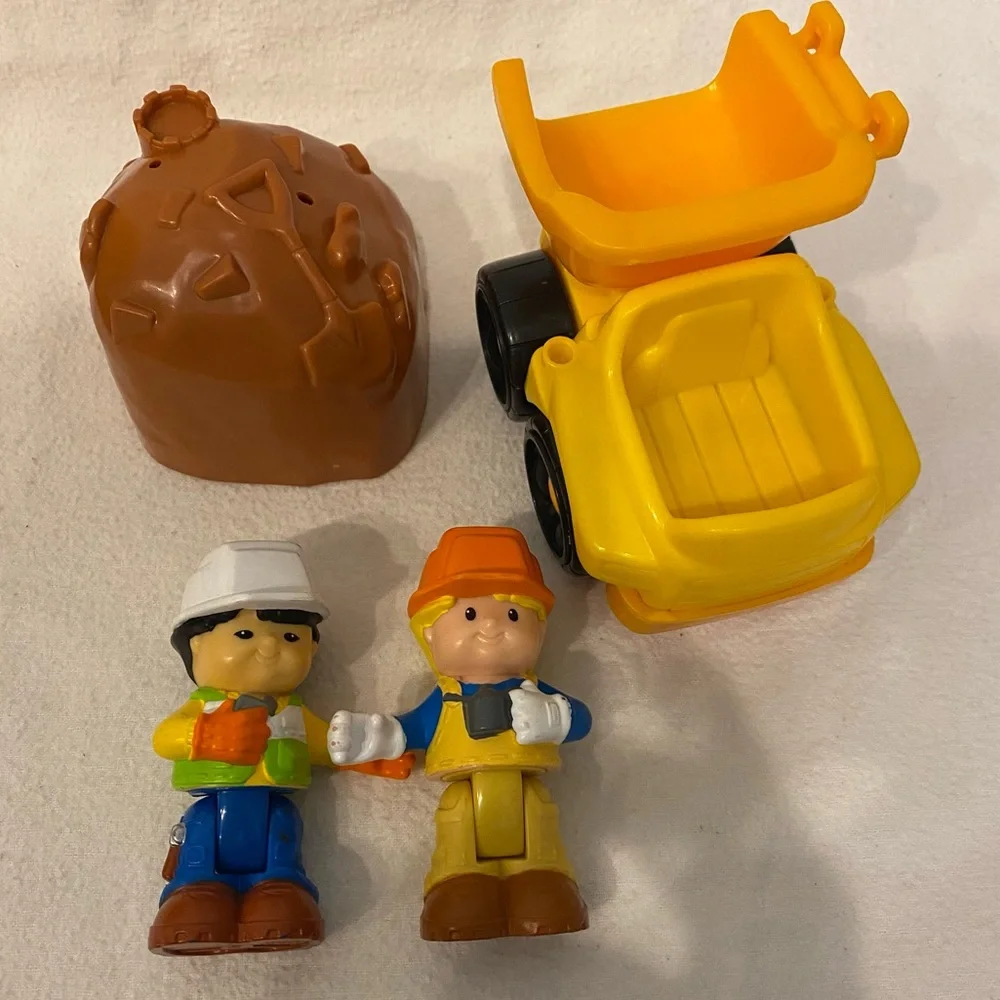 Little People construction trucks people and rock set Fisher Price